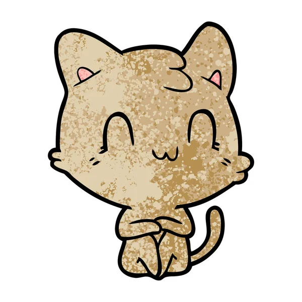 Vector Ilustración Dibujos Animados Gato Feliz — Archivo Imágenes Vectoriales