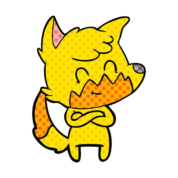 Ilustrație Vectorială Personajului Desene Animate Vulpe — Vector de stoc