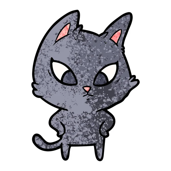 Векторная Иллюстрация Запутанной Мультяшной Кошки — стоковый вектор