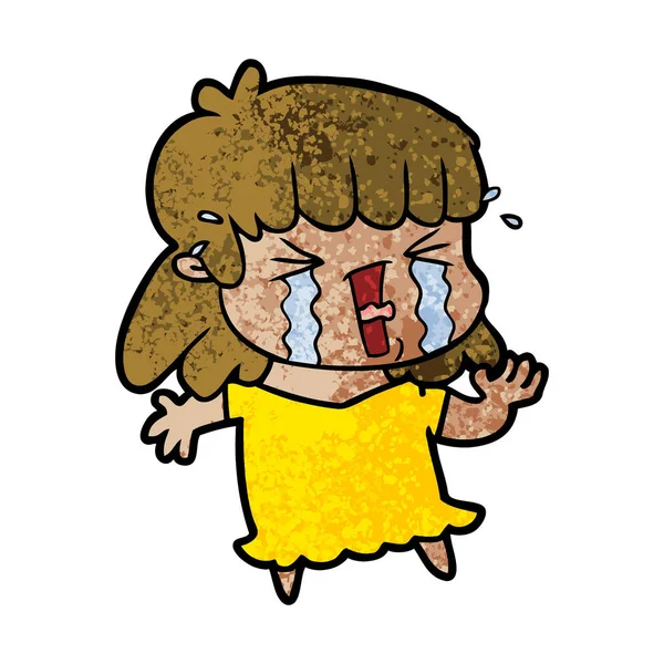 Mulher Dos Desenhos Animados Lágrimas —  Vetores de Stock