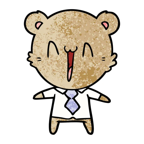 Vector Illustration Happy Bear Cartoon — Stock Vector