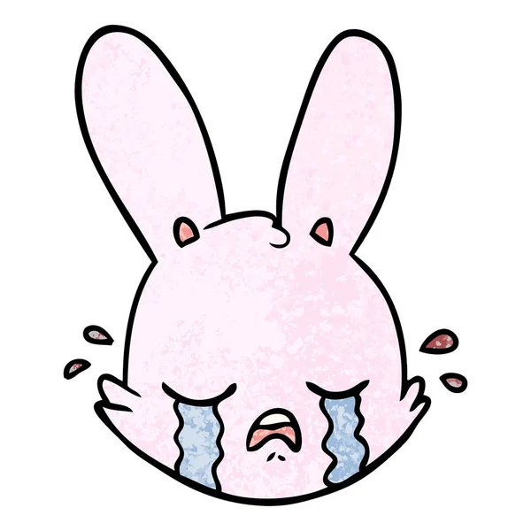 Cartoon Crying Bunny Face — Stock Vector