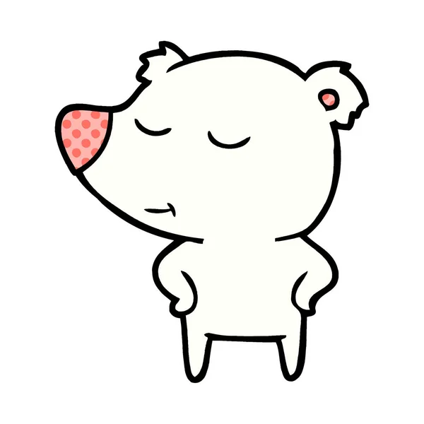 Gelukkig Polar Bear Cartoon — Stockvector