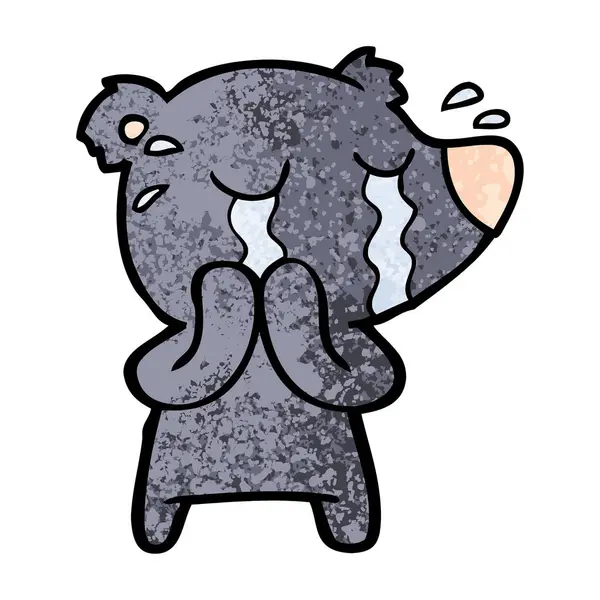 Crying Bear Cartoon Chraracter — Stock Vector