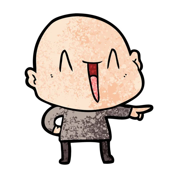 Feliz Cartoon Homem Careca — Vetor de Stock