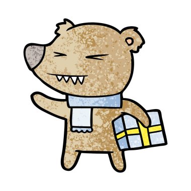 çizgi film chraracter hediye ile ayı