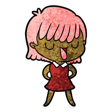 Çizgi filmdeki kadının vektör çizimi