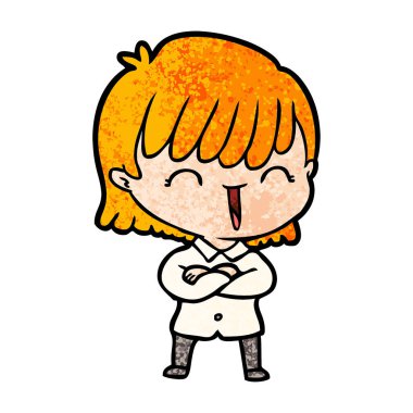 Çizgi filmdeki kadının vektör çizimi