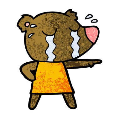 vektör çizim ayı ağlıyor çizgi film