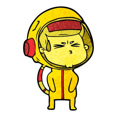 vektör çizim karikatür astronot vurguladı