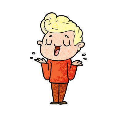 mutlu çizgi film adam vektör çizim