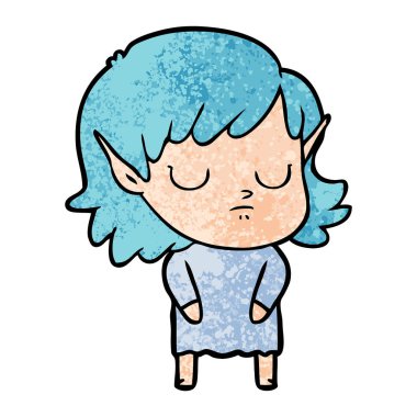 vektör çizim karikatür elf kızı