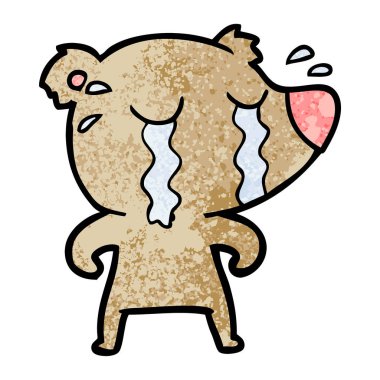 vektör çizim ayı ağlıyor çizgi film