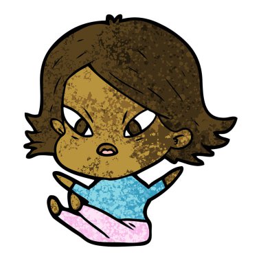 vektör çizim karikatür kadın vurguladı