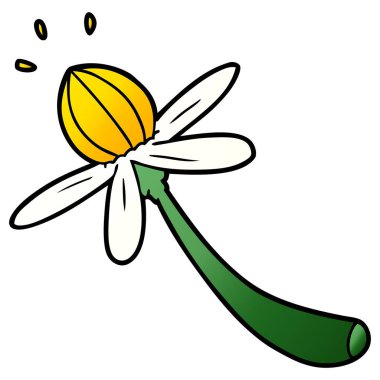 Çizgi film çiçeğinin vektör illüstrasyonu