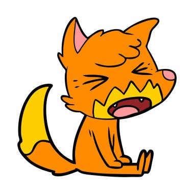 Tilki çizgi film karakteri vektör çizim