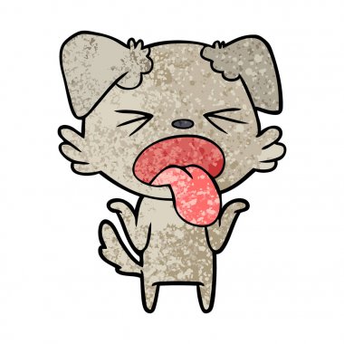 vektör çizim karikatür köpek bıkkın