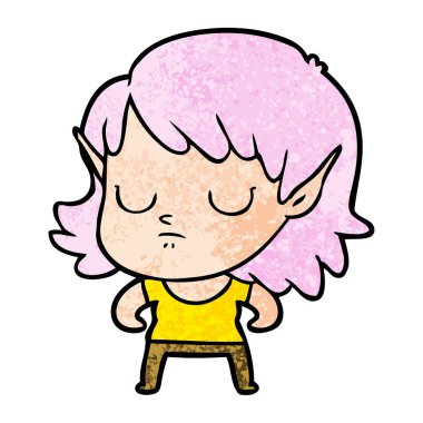 vektör çizim karikatür elf kızı