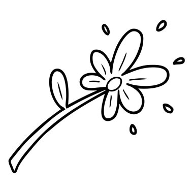 Çizgi film çiçeğinin vektör illüstrasyonu