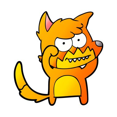 Tilki çizgi film karakteri vektör çizim