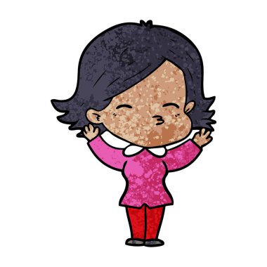 Çizgi filmdeki kadının vektör çizimi