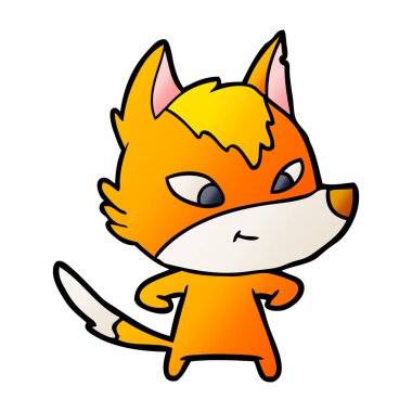 Tilki çizgi film karakteri vektör çizim