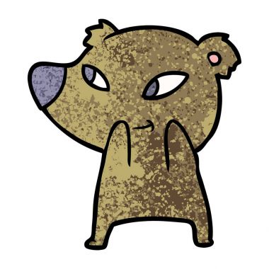 Tatlı çizgi film ayısının vektör çizimi