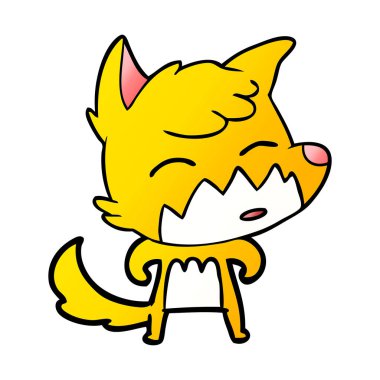 Tilki çizgi film karakteri vektör çizim