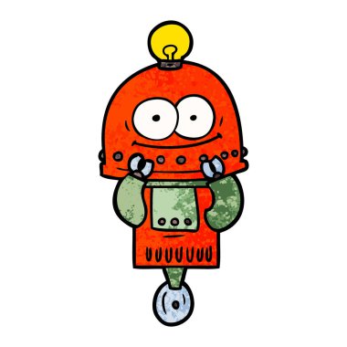 ampul ile mutlu karton robot