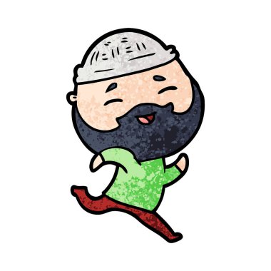 mutlu sakallı adam vektör çizim