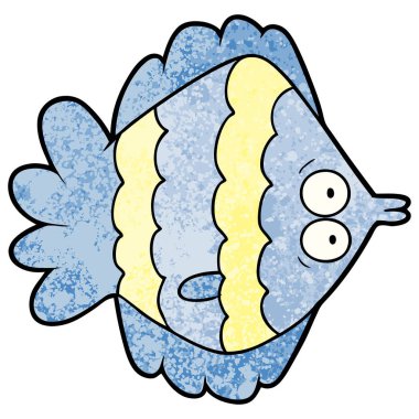 vektör çizim karikatür Yassı balık