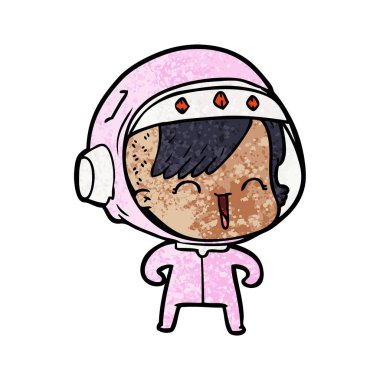 mutlu karikatür alan kız