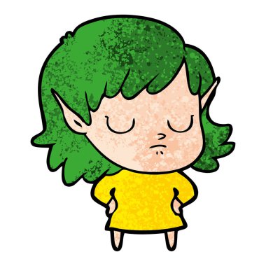 vektör çizim karikatür elf kızı