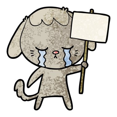 vektör çizim karikatür köpek ağlama