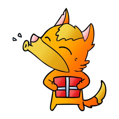 Tilki çizgi film karakteri ile hediye