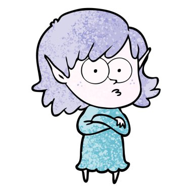 çizgi film elf kızı bakıyordu