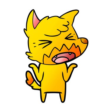 Tilki çizgi film karakteri vektör çizim