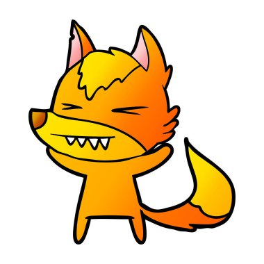 Tilki çizgi film karakteri vektör çizim