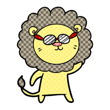 Çizgi film aslanının vektör çizimi