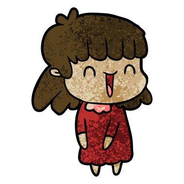 Çizgi filmdeki kadının vektör çizimi