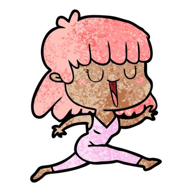 Çizgi filmdeki kadının vektör çizimi