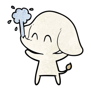 vektör çizim sevimli çizgi fil