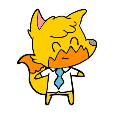 Tilki çizgi film karakteri vektör çizim