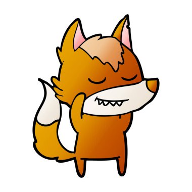 Tilki çizgi film karakteri vektör çizim