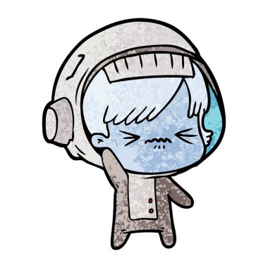 vektör çizim karikatür astronot kadın