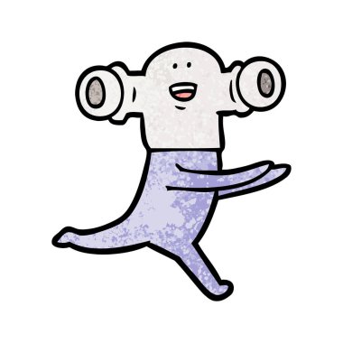 Dostu karikatür uzaylı vektör çizim