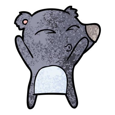 vektör çizim karikatür ayı ıslık