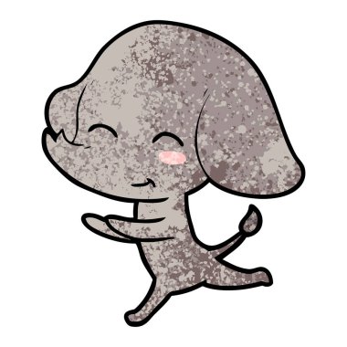 vektör çizim sevimli çizgi fil