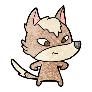 vektör çizim dostu karikatür kurt