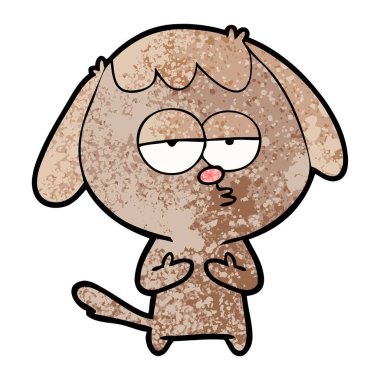 sıkılmış vektör çizim karikatür köpek